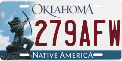OK license plate 279AFW