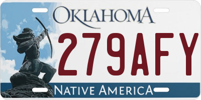OK license plate 279AFY