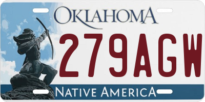 OK license plate 279AGW