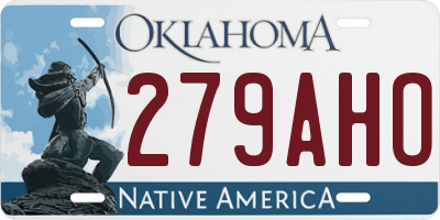 OK license plate 279AHO