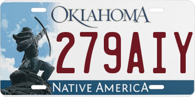 OK license plate 279AIY