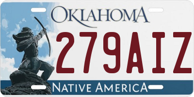 OK license plate 279AIZ