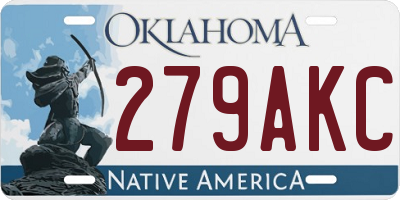 OK license plate 279AKC