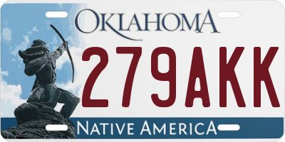 OK license plate 279AKK