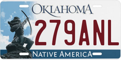 OK license plate 279ANL