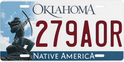 OK license plate 279AOR