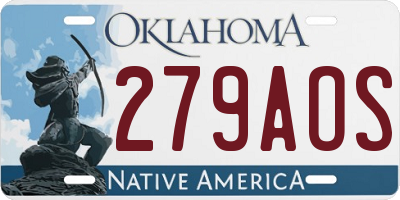 OK license plate 279AOS