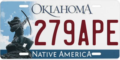 OK license plate 279APE