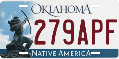 OK license plate 279APF