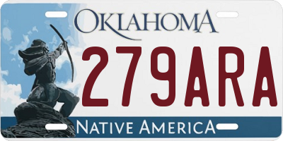 OK license plate 279ARA