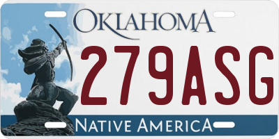 OK license plate 279ASG
