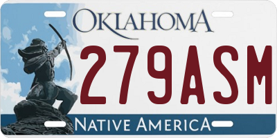 OK license plate 279ASM