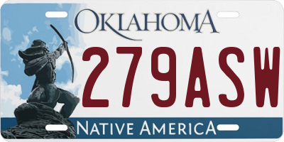 OK license plate 279ASW