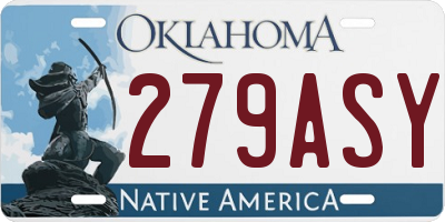 OK license plate 279ASY