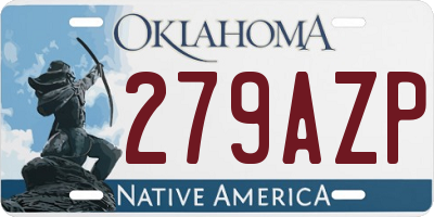OK license plate 279AZP