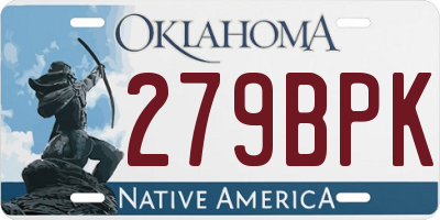 OK license plate 279BPK