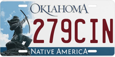 OK license plate 279CIN