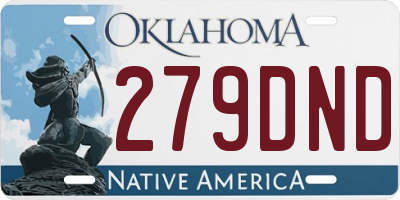 OK license plate 279DND