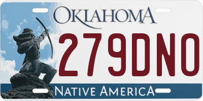 OK license plate 279DNO