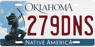 OK license plate 279DNS