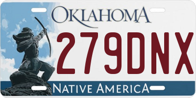 OK license plate 279DNX