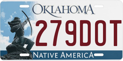 OK license plate 279DOT