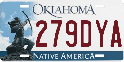 OK license plate 279DYA