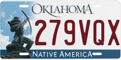 OK license plate 279VQX