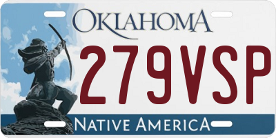 OK license plate 279VSP