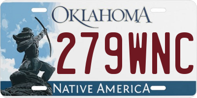 OK license plate 279WNC