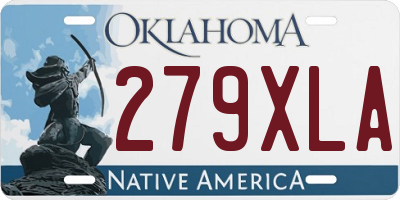 OK license plate 279XLA