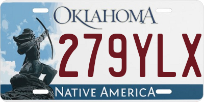 OK license plate 279YLX