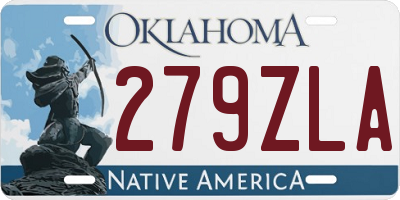 OK license plate 279ZLA