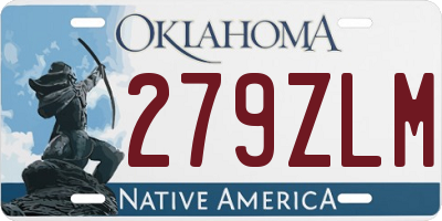 OK license plate 279ZLM