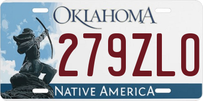 OK license plate 279ZLO