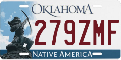 OK license plate 279ZMF