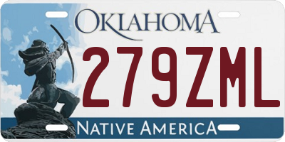 OK license plate 279ZML