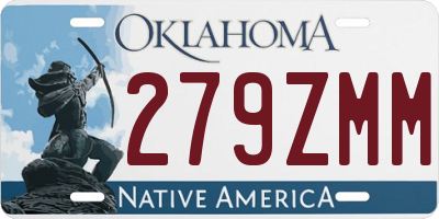 OK license plate 279ZMM