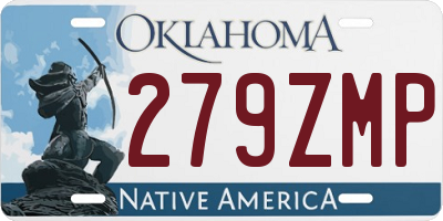 OK license plate 279ZMP