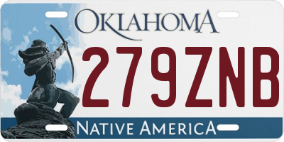 OK license plate 279ZNB