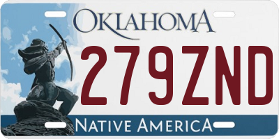 OK license plate 279ZND