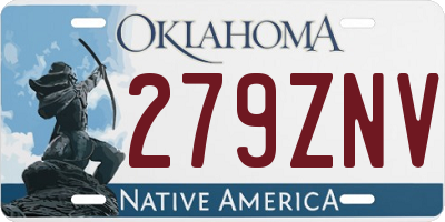 OK license plate 279ZNV