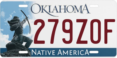 OK license plate 279ZOF