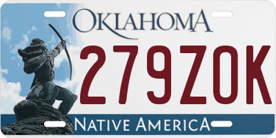 OK license plate 279ZOK