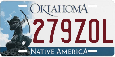 OK license plate 279ZOL