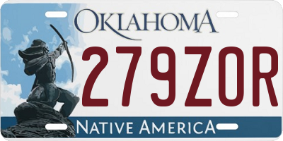 OK license plate 279ZOR