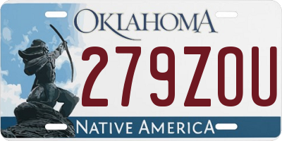 OK license plate 279ZOU