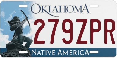 OK license plate 279ZPR
