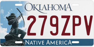 OK license plate 279ZPV