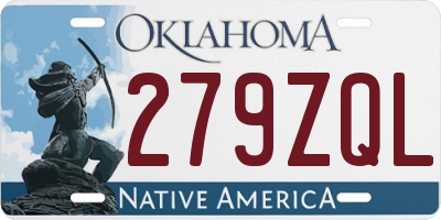OK license plate 279ZQL